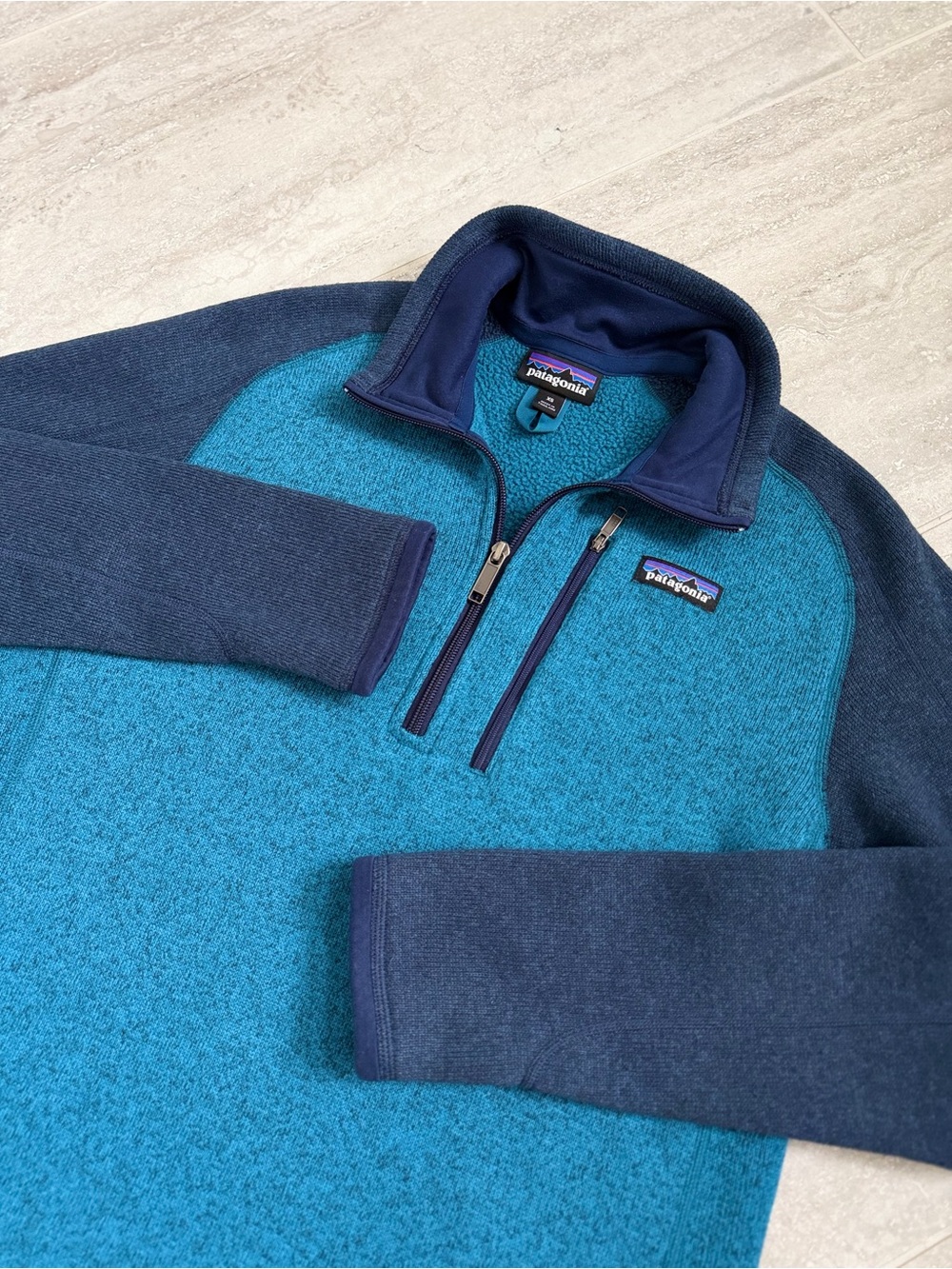 Patagonia Better Sweater 1/4 Zip Men’s XS Underwater Blue Fleece Pullover Jacket